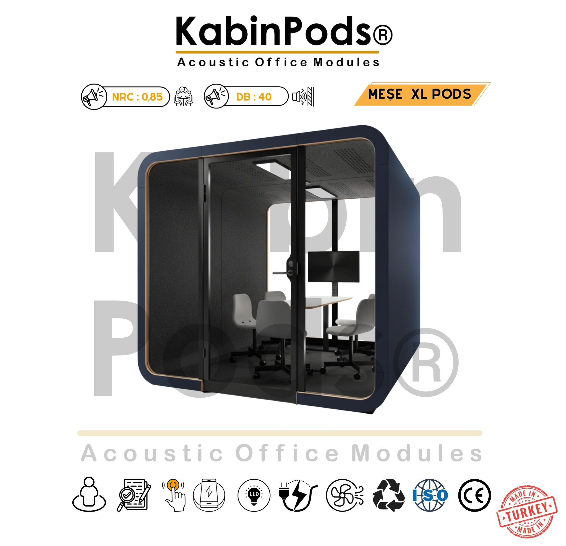 Toplantı ve çalışma için kombine kabin